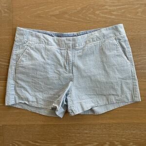 Southern Tide Women's Piper Seersucker Shorts Blue White Striped sz 10